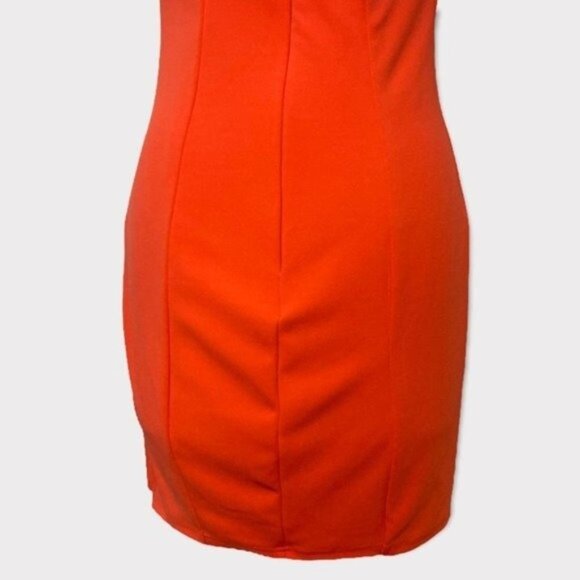 Lulu’s Mini Halter Bodycon Dress Red Orange Large - Picture 9 of 12
